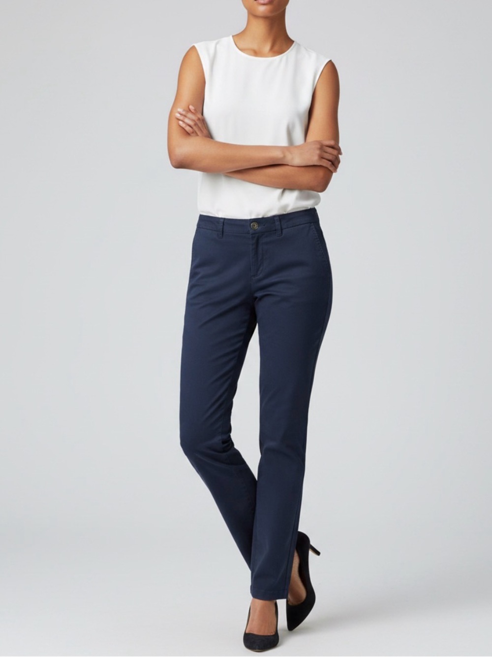 Women's Navy Pants Pockets 14 Petite